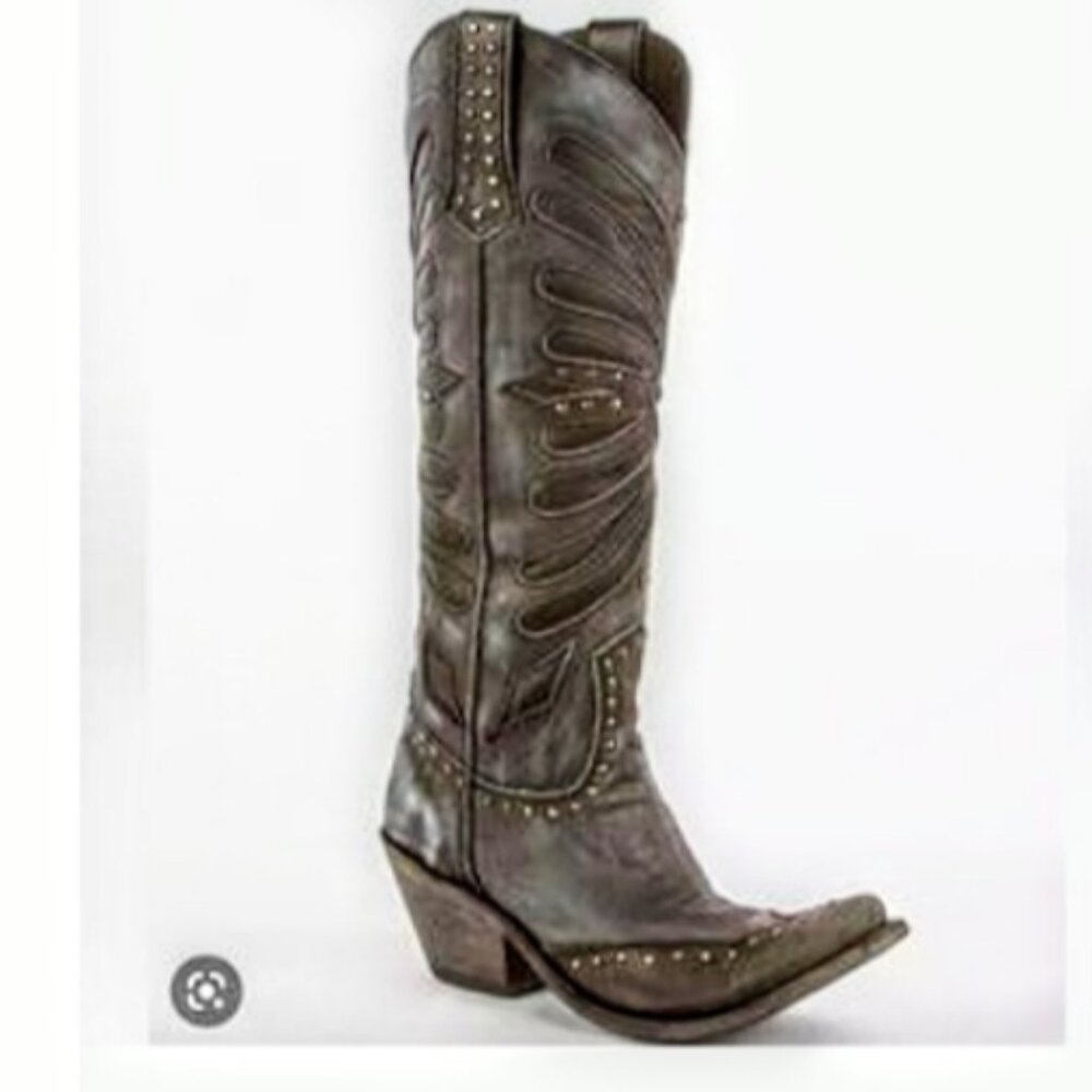 Liberty black butterfly inlay cowboy boots size 8